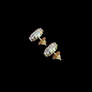 Radiant Diamond Floral Cluster Studs