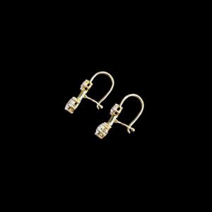 Classic Twin Diamond Gold Drop Earrings