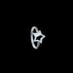 Whimsical Silver Diamond Open Star Ring