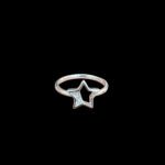 Whimsical Silver Diamond Open Star Ring