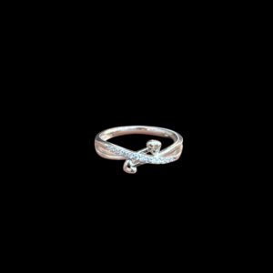 Whimsical Silver Diamond Swirl Ring