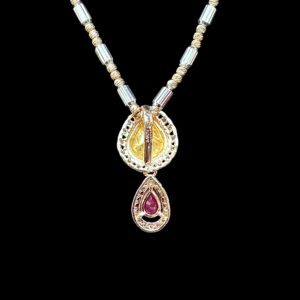 Regal Polki Diamond & Ruby Drop Pendant
