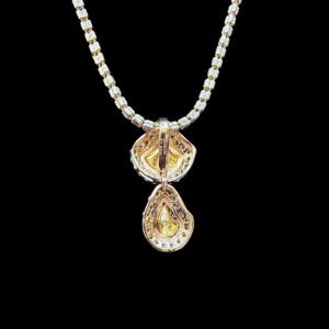 Dainty Polki Diamond Twin Drop Pendant