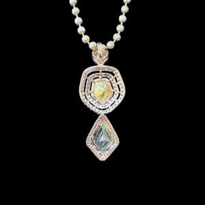 Regal Polki Diamond & Emerald Kite Pendant