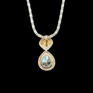 Elegant Polki Diamond Pear Drop Pendant