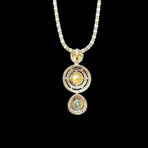 Radiant Polki Diamond Concentric Halo Pendant