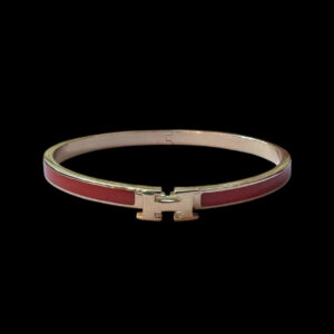 Chic Rose Gold & Coral Enamel Bracelet