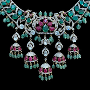 Grand Emerald & Ruby Diamond Bridal Necklace II