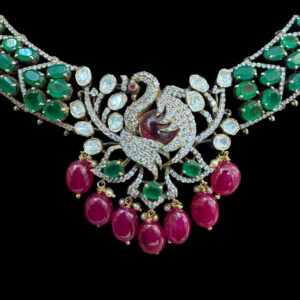 Regal Peacock Emerald & Diamond Necklace