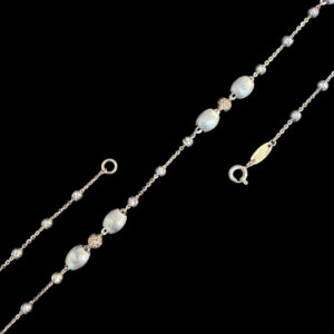 Graceful Silver & Rose Gold Bead Chain
