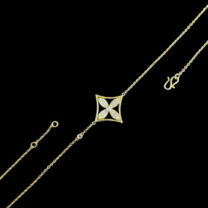 Dainty Diamond Blossom Star Gold Necklace