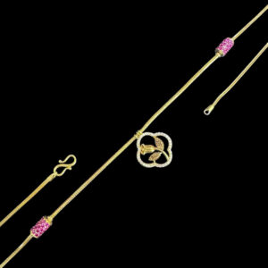 Regal Rose Floral Gold & Ruby Necklace