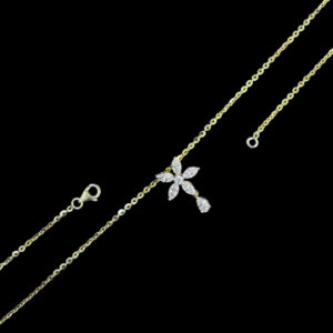 Ethereal Diamond Floral Gold Pendant Chain