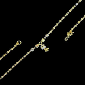 Graceful Two-Tone Gold Bead Drop Necklace