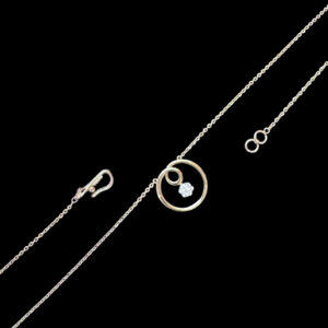 Elegant Diamond Circle Gold Pendant Chain