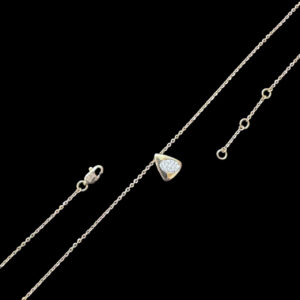 Dainty Diamond Trillion Gold Pendant Chain