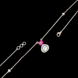 Regal Ruby & Polki Diamond Gold Pendant