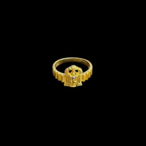 Divine Balaji Ribbed Gold Ring
