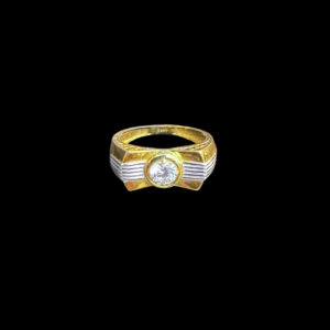Regal Two-Tone Gold Solitaire Ring