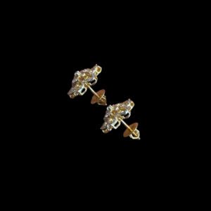 Dainty Diamond Floral Outline Studs