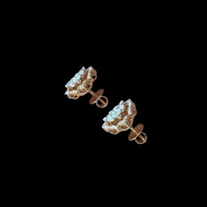Radiant Diamond Floral Frame Studs