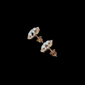 Radiant Diamond Wheel Rose Gold Studs