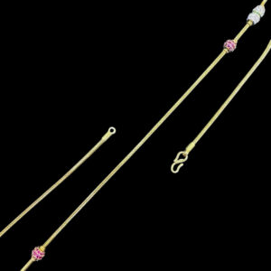 Regal Ruby & Diamond Beaded Gold Chain