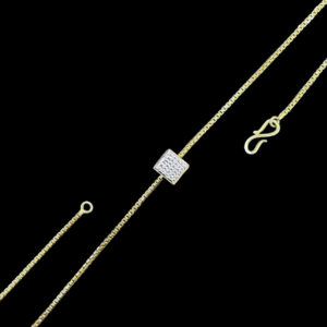 Radiant Diamond Cube Gold Chain