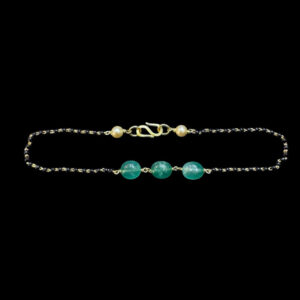 Dainty Emerald Bead Mangalsutra Bracelet