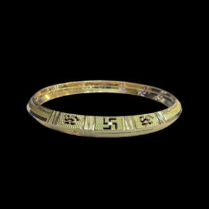 Divine Swastik Engraved Gold Kada