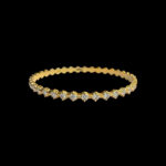 Radiant Diamond Line Gold Bangles Pair