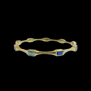 Regal Navratna Gemstone Gold Bangles