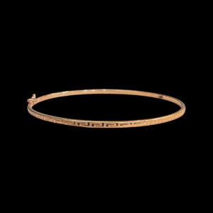 Elegant Greek Key Rose Gold Bangles Pair