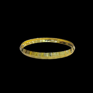 Classic Textured Plain Gold Bangles Pair
