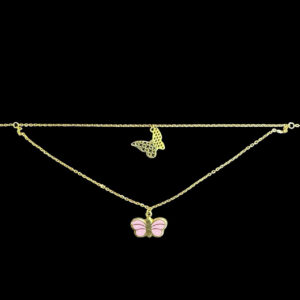 Whimsical Gold Butterfly Layered Necklace