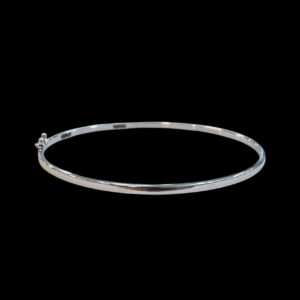Sleek White Gold Slim Bangle