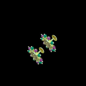Divine Lakshmi Ruby & Emerald Bead Studs