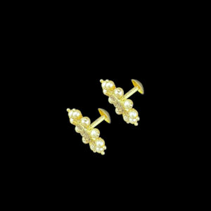 Divine Lakshmi Gold & Pearl Stud Earrings