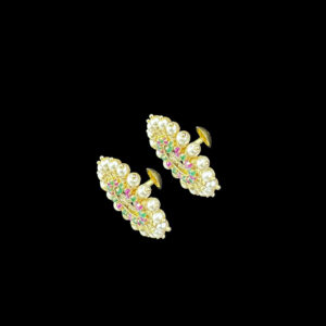 Regal Peacock Ruby & Emerald Pearl Studs