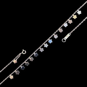 Whimsical Silver Floral Charm Chain