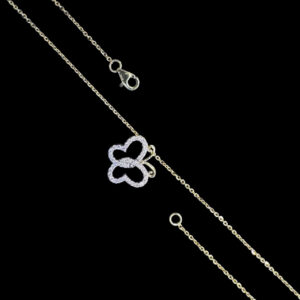 Whimsical Diamond Butterfly Pendant Chain