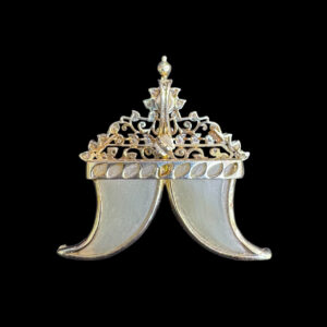 Radiant Emerald & Diamond Crown Tiger Claw Pendant