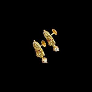 Divine Lakshmi Diamond & Pearl Drop Earrings