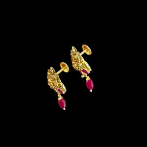 Divine Lakshmi Ruby Drop Earrings