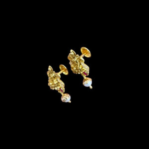 Divine Lakshmi Ruby & Pearl Drop Earrings