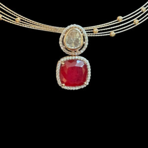 Grand Ruby & Diamond Drop Necklace