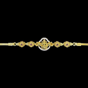 Divine Lakshmi Gold & Ruby Floral Bracelet