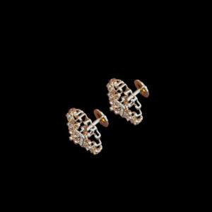 Graceful Ruby & Emerald Floral Silver Studs