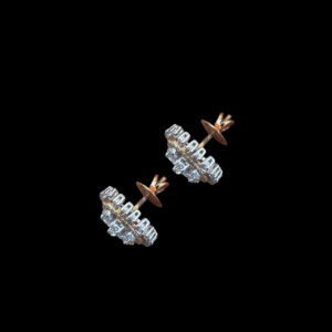 Radiant Diamond Floral Square Studs II