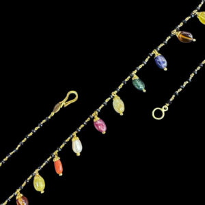 Majestic Navratna Drop Bead Necklace